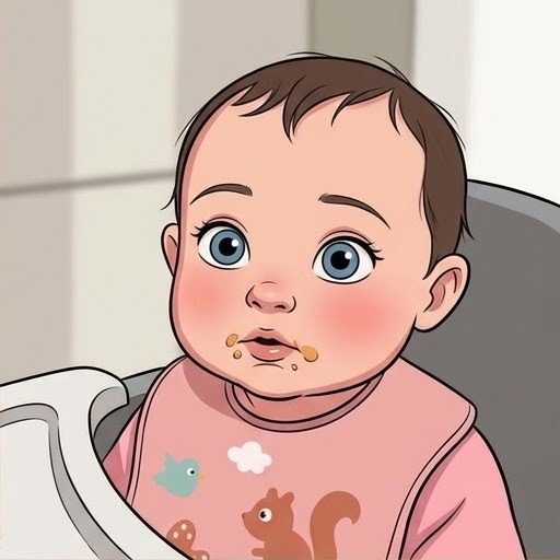 Olívia comendo papinha